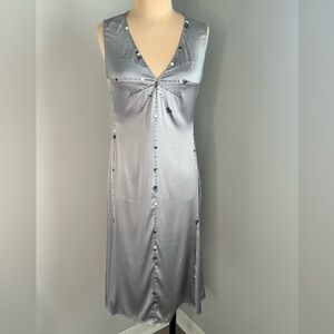 Vintage Y2K Moschino Jeans Donna Silver Satin dress